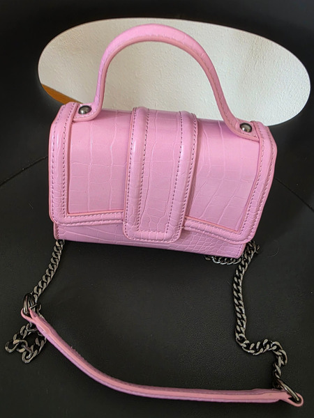 New Zara Pink Mini Crossbody Bag – Croc Effect