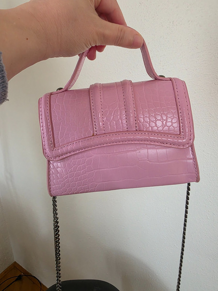 New Zara Pink Mini Crossbody Bag – Croc Effect - 2