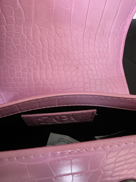 New Zara Pink Mini Crossbody Bag – Croc Effect - 4