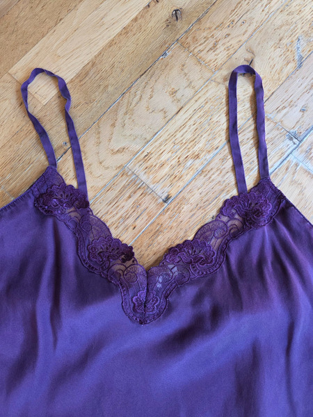 Lady Avenue 100% Silk Nightdress XL Purple - 2