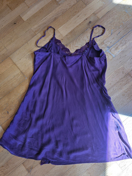 Lady Avenue 100% Silk Nightdress XL Purple - 5