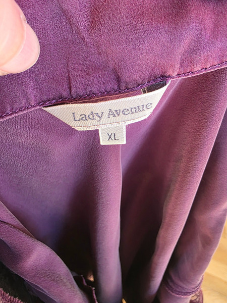 Lady Avenue 100% Silk Nightdress XL Purple - 7