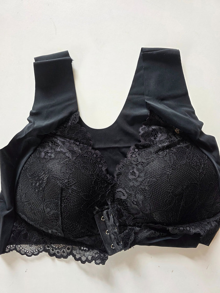 New Black Front Closure Lace Comfort Bra – Size 2XL / EU 44 - 9