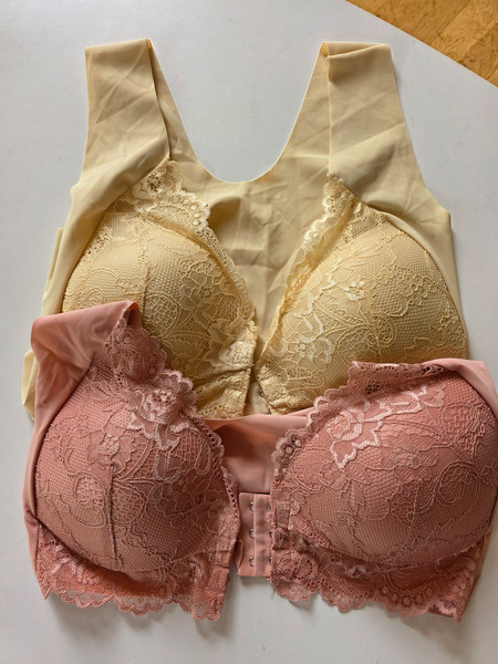 New Seamless Front Closure Lace Bra Beige – Size 2XL / EU 44 - 7