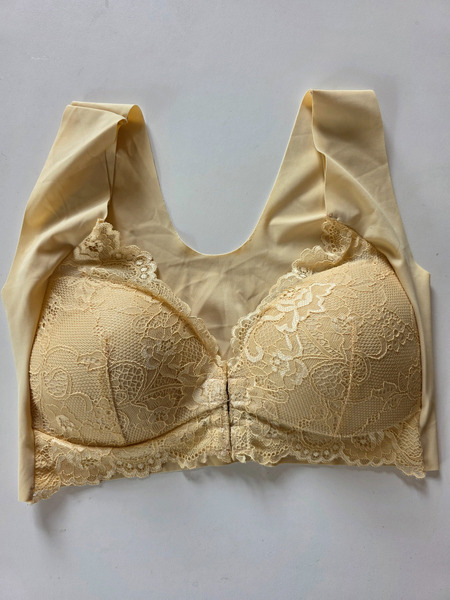 New Seamless Front Closure Lace Bra Beige – Size 2XL / EU 44 - 8