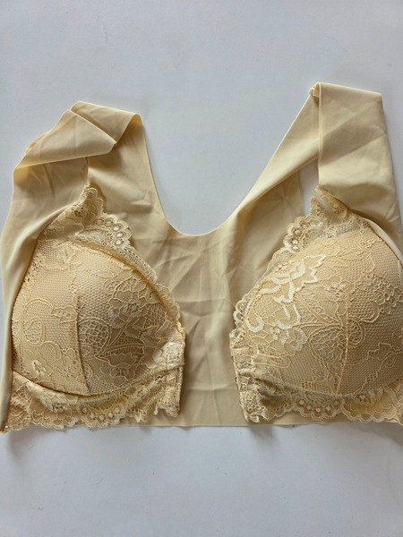 New Seamless Front Closure Lace Bra Beige – Size 2XL / EU 44 - 9