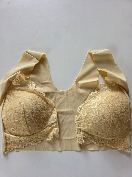 New Seamless Front Closure Lace Bra Beige – Size 2XL / EU 44 - 10