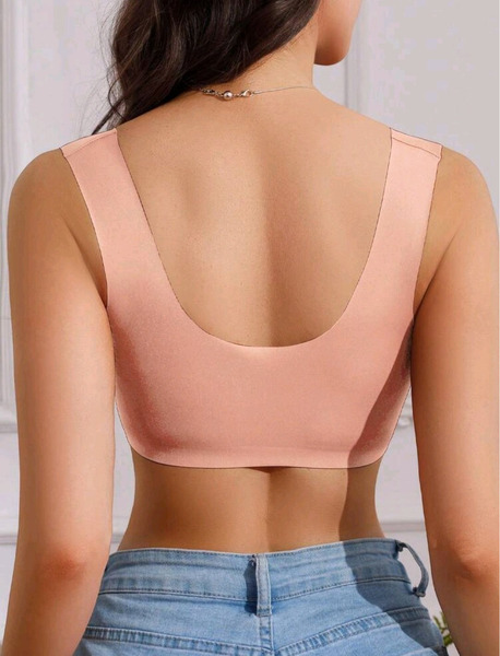 New Seamless Front Closure Lace Bra Pink – 90C, 95A, 95B - 3