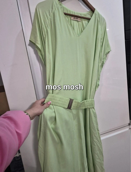 Mos Mosh Pistachio Green Dress with Belt – Size XL