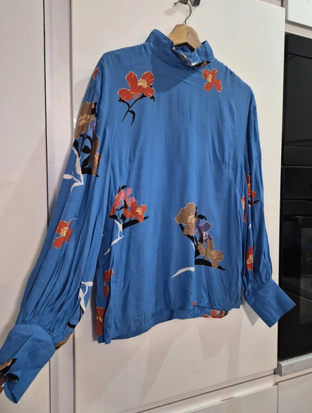 H&M Blue Floral Viscose Blouse - 3
