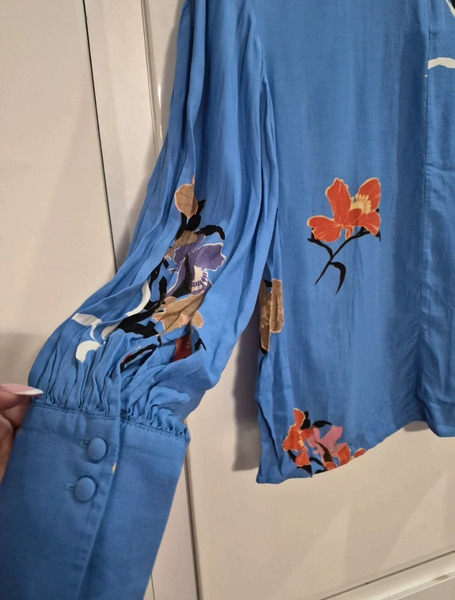 H&M Blue Floral Viscose Blouse - 4