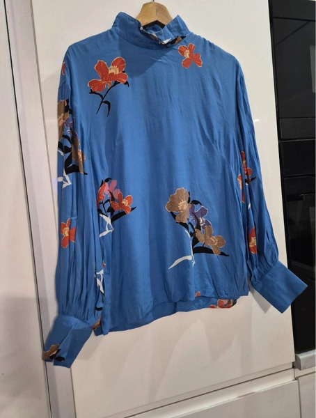 H&M Blue Floral Viscose Blouse - 5