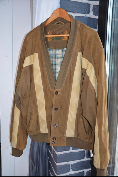 Rare Vintage Suede Bomber Jacket – Genuine Leather L–XXL