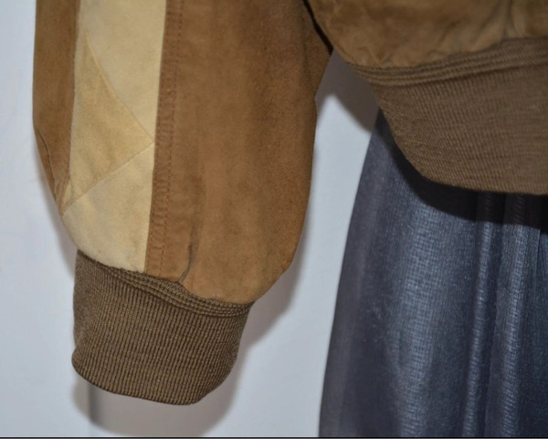 Rare Vintage Suede Bomber Jacket – Genuine Leather L–XXL - 3