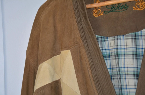 Rare Vintage Suede Bomber Jacket – Genuine Leather L–XXL - 4