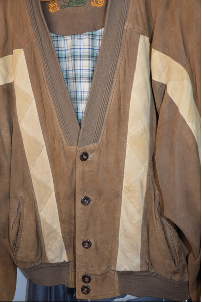 Rare Vintage Suede Bomber Jacket – Genuine Leather L–XXL - 8