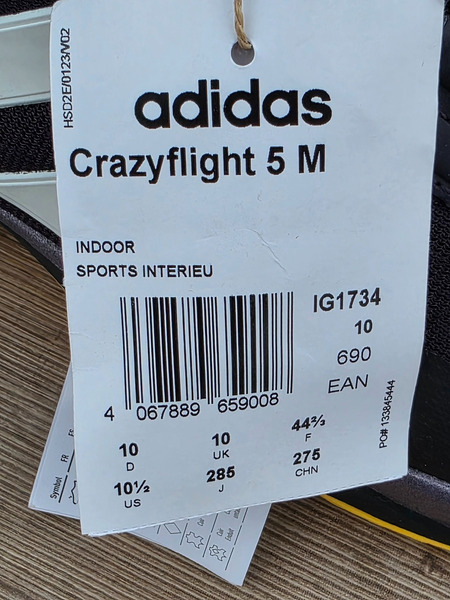Adidas Crazyflight 5 M – Stærð 44⅔ (UK 10) - 6