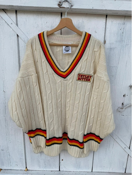 Vintage Tetley Bitter Cricket Sweater – XL/XXL Oversized