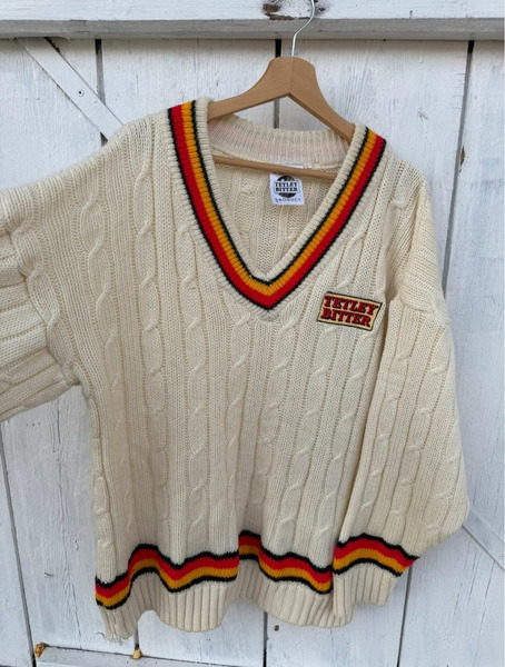 Vintage Tetley Bitter Cricket Sweater – XL/XXL Oversized - 4