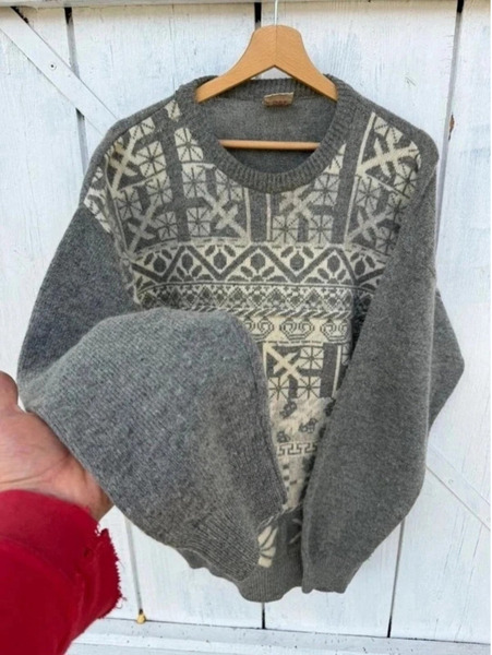 Vintage Shetland Wool Sweater – XL Oversized - 3