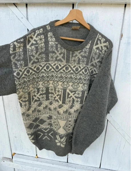 Vintage Shetland Wool Sweater – XL Oversized - 4