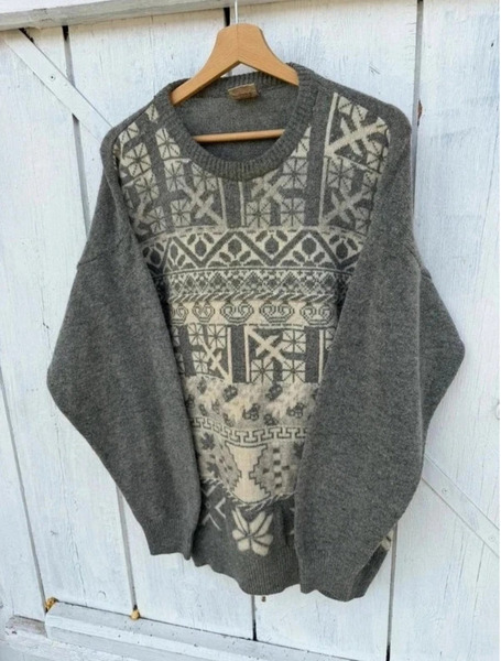 Vintage Shetland Wool Sweater – XL Oversized - 5