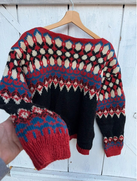 Vintage Nordic Wool Sweater – Size L Oversized - 3