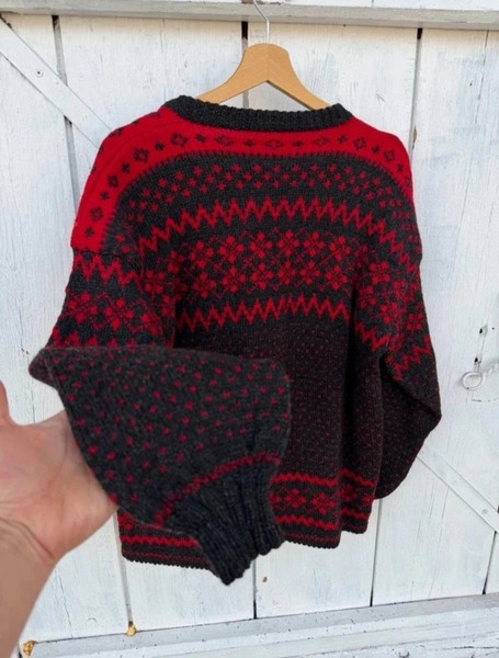 Vintage Nordic Wool Cardigan – Size L Oversized - 5