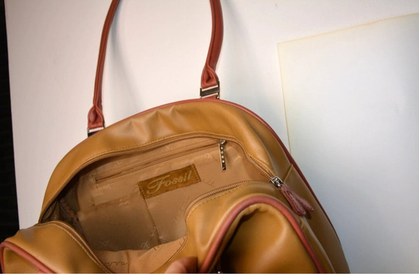 Fossil Vintage Caramel Brown Shoulder Bag - 8