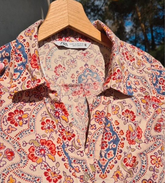 ZARA boho skyrta XS/S | Létt og falleg sumarskyrta