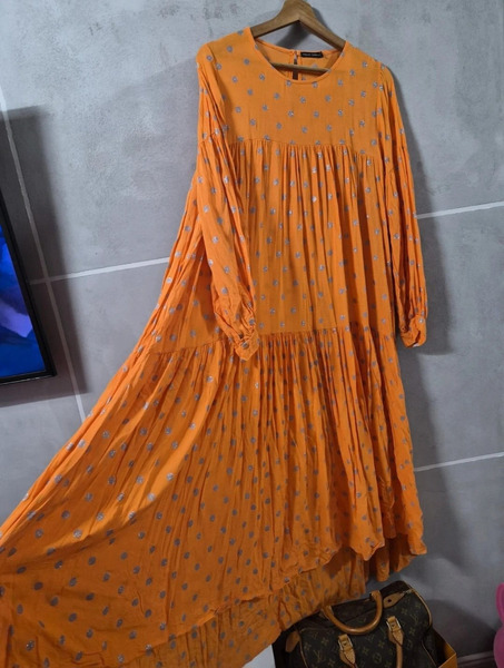 Black Colour Maxi Kjóll – M