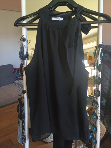 Black Halter Neck Blouse - 4