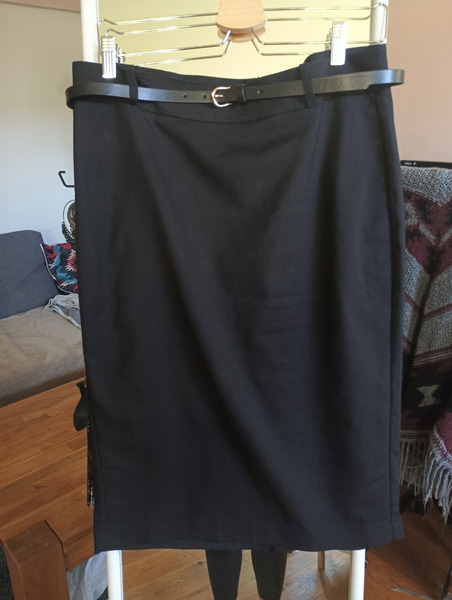 Black High-Waisted Pencil Midi Skirt - 2